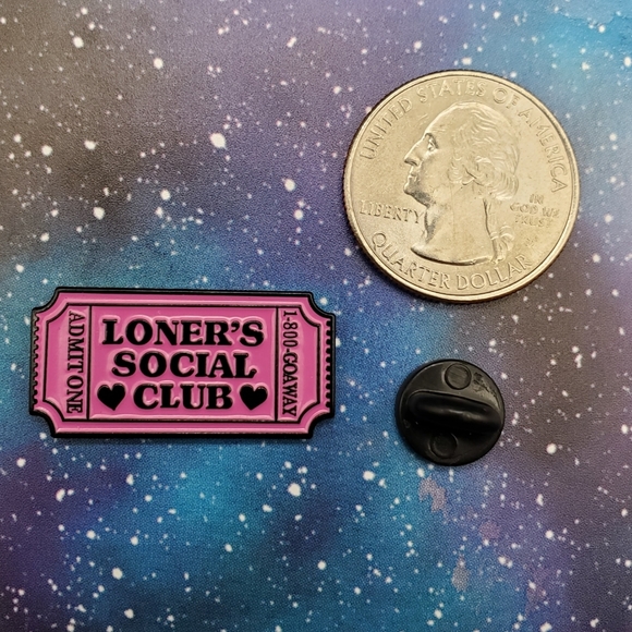 Loner's Social Club Ticket Enamel Pin - Picture 2 of 3